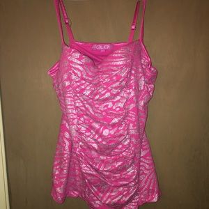 Pink night club shirt w/ zebra stripes